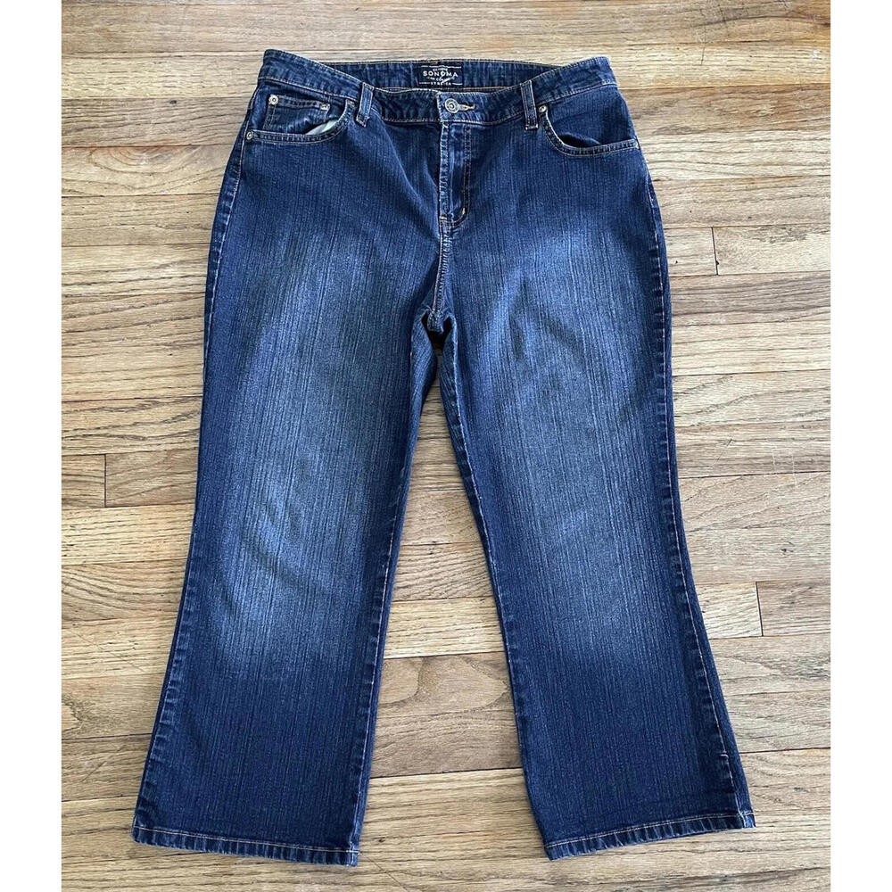 capri Stretch jeans Denim Womens size 14 Genuine Sonoma Jean Company